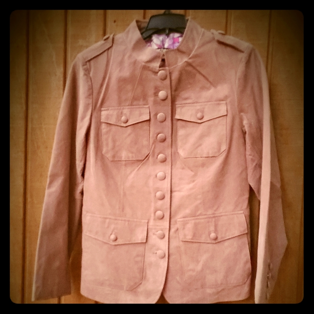 Twiggy London Tan Ladies button down jacket, small